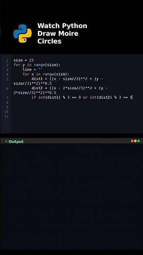 Watch Python Draw Moire Circles #pythonshorts