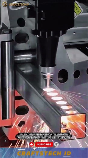 CNC Drilling Machine Creates Perfect Holes in Metal Tubes #machine