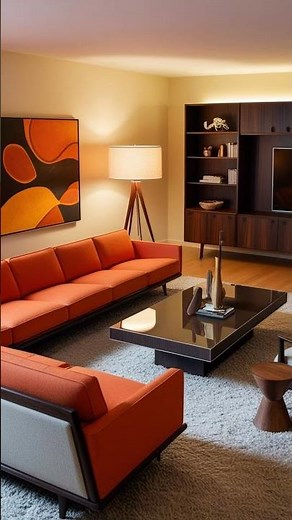 Sophisticated Mid-Century Modern Living Space #MidCenturyModern #InteriorDesign