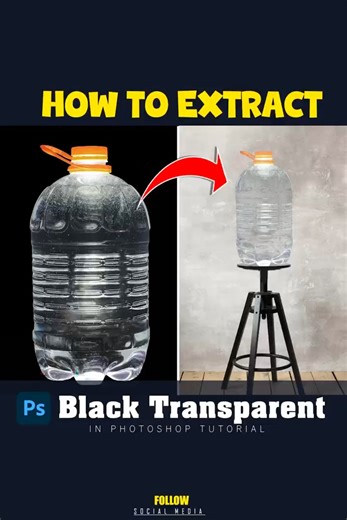 How to extract plastic bottle from a black background transparent in adobe photoshop tutorial #photoshop | RG Graphic