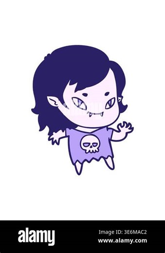 pressure popping animation of cartoon friendly vampire girl waving Stock Video Footage - Alamy