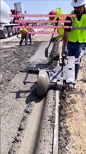 ​Road Building MAGIC! ✨ Watch This Machine Create a Perfect Concrete Curb #road #construction #tools