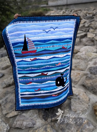 Nautical Baby Boy Quilt Pattern 'explorer': Whale, Sailboat Appliqué (PDF) - Etsy