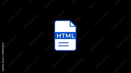 Html File format extension Animation with transparent background Stock Video
