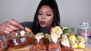 117K views · 2.1K reactions | LOBSTER TAILS SEAFOOD BOIL MUKBANG | Show Mukbang | Facebook
