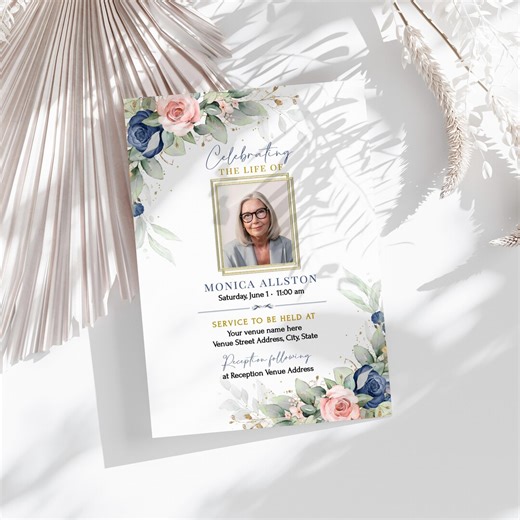 Funeral Memorial Service Invitation Template | Celebration of Life Invite | Editable, Instant Download - Etsy Canada