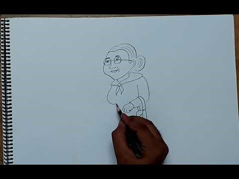 how to draw grandmother I grandmother pencil drawing I old woman drawing easy