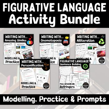 Figurative Language Skills BUNDLE with Writing Devices, Lesson and Activities
