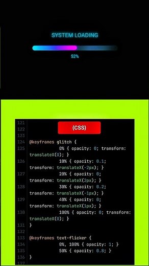 🔥 Neon Glitch Loading Bar Animation | Futuristic UI Loading Screen Effect #loading #html #css #jss