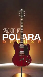 Introducing the Polara Deluxe, featuring Trevor Menear from Dawes This rock-ready electric includes HB-2 Humbucker pickups, a set neck design, bound Rosewood fingerboard with block inlays, Guild Peak and Chesterfield headstock inlays, compensated stopbar tailpiece, and color options ranging from classic transparent to modern metallic. New for NAMM 2024! | Guild Guitars