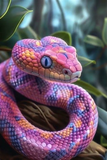 Rainbow Serpent! 🌈 Stunning Colors Animated Snake