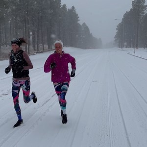 6.4K views · 512 reactions | It’s a winter wonderland that’s easy to escape: 20 min down the mountain it’s 50 and sunny. As a triathlete I chased the endless summer so it’s been awhile since I’ve run in snow. Any tips? My WI winter memories are escaping me and all I can think of is: wear shoes with good tread, slow it down, increase cadence, and smile. | Gwen Jorgensen | Facebook