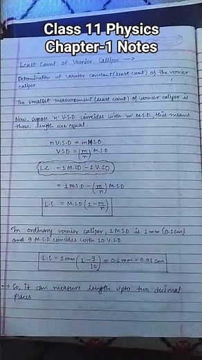 Class 11 Physics Chapter - 1 Notes #notes #physics #class11 #11th