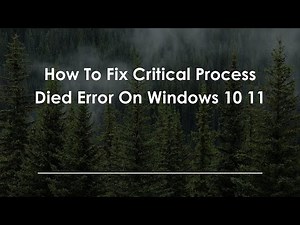 How To Fix Critical Process Died Error On Windows 10 11