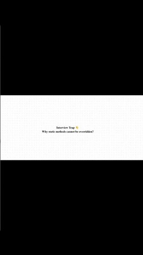 Method Hiding in Java Explained in 30 Seconds #java #javainterview #developer #learnjava#shorts