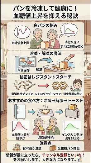 パン愛好家全員必見！『冷凍パン』で血糖値が変わる？魔法の食べ方を大公開！ #健康パン #血糖値対策 #簡単レシピ