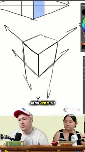 Basics of perspective! This is from a livestream of ours. Check out my live perspective class coming up! Find out more in our bio! #perspectivedrawing #arttips #artistsoftiktok #streamclips #arttutorial
