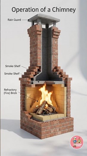 Operation of a Chimney | How a Chimney Works | Chimney Draft Explained in 3D Animation 🔥😱