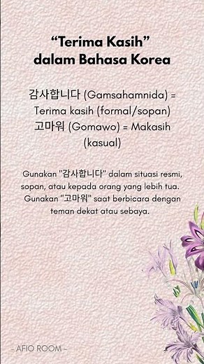 Cara Mengucapkan TERIMA KASIH dalam Bahasa Korea 🙏 | 감사합니다 & 고마워 #shorts