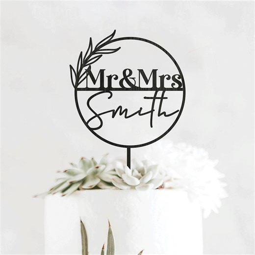 Black Wedding Cake Topper, Mr and Mrs Rustic Cake Topper for Wedding, Custom Wedding Cake Topper, Personalized Cake Topper, Anniversary - Etsy
