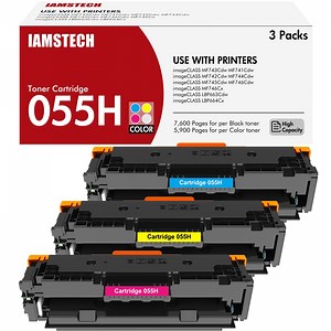 055 055H Toner Cartridge Compatible for Canon 055H CRG-055 CRG-055H for Canon imageCLASS MF743Cdw MF742Cdw MF741CDW MF746Cdw MF744Cdw MF745CDW Printer (Cyan Magenta Yellow, 3-Pack)