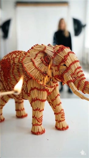 🔥 TITAN CLASH: Elephant vs Lion in Matchstick Inferno 🐘🦁