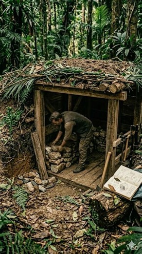 Building a Secret Underground Bunker in the Jungle Solo Survival #Survival #shorts #viral #ytshorts