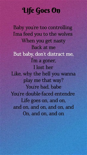 Oliver Tree - Life Goes On (lyrics)