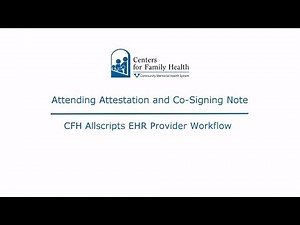 Attending Attestation and Co Signing the Note