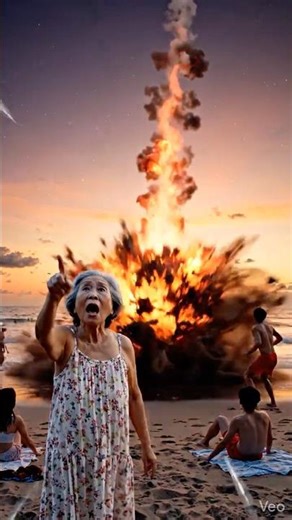 Wait… a meteor just fell on the beach?! 😳☄️And a T-Rex came out… 🦖🌊#Dinosaur #Shorts #viral