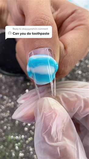 Reply to @okayyyynoha Toothpaste Nail 🦷 😂 #nails #nailtutorial #acrylicnails #beautyhacks
