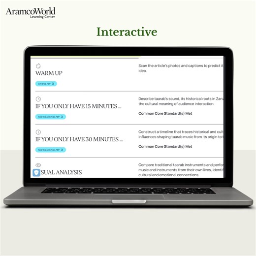 Free tools for curious minds. Explore AramcoWorld’s Learning Center, where you can dive into lessons, activities and stories that connect classrooms to the world.  Explore here: https://www.aramcoworld.com/learning-center | AramcoWorld | Facebook