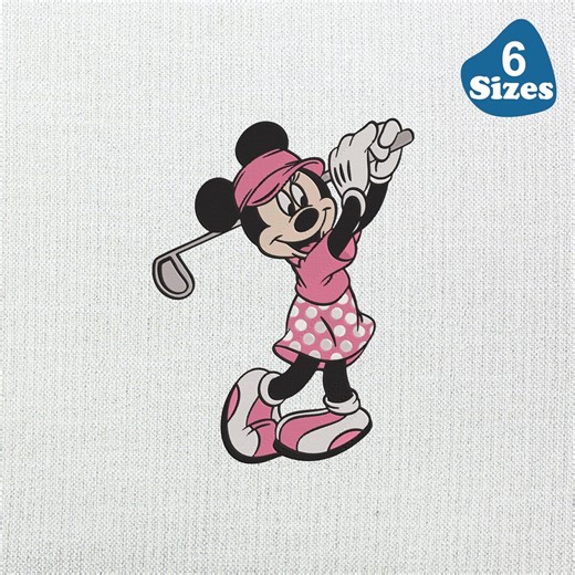 Minnie Mouse Golfing, Golf Machine Embroidery Design, 6 Sizes Instant Downoad - Etsy