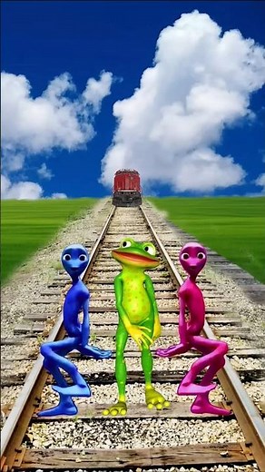 Colouring Aliens 👽 vs, frog vs Train l vfx funny magic game #shorts #vfx #funny