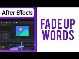 How to do Fade Up Words in After Effects