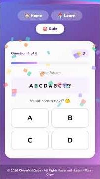 Guess what comes next. Pattern Quiz for kids.