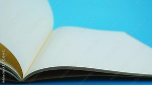 Open the book white page Blank for insert text and subtitles.