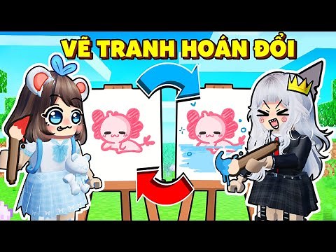 Mèo Simmy Và Sammy VẼ TRANH HOÁN ĐỔI Trong Roblox !!