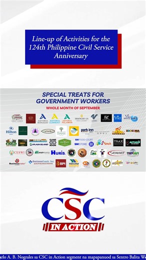 7.8K views · 21 reactions | 헖헦헖 헶헻 헔헰혁헶헼헻 | Line-up of Activities for the 124th Philippine Civil Service Anniversary ——— For questions and clarifications, don't hesitate to reach us through: Email: email@contactcenterngbayan.gov.ph Facebook: m.me/civilservicegovph SMS: 0908-8816565 | Philippine Civil Service Commission | Facebook