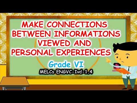Grade6 English MELC Connections Between Informations Viewed and Personal Experiences