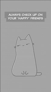 96_Always check on your happy friends ☺️🧡 #cat #animation #foryoupage #viral #MentalHealth #fyp | Lee Lee