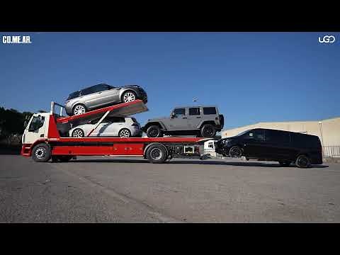 best twin deck towtruck recovery 4 car transporter Comear DPV200 tilt and slide