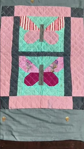 Wrap your little one in love with this adorable Butterfly quilt blanket! #stitched #art #scrapfabric