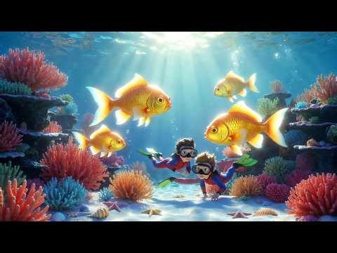 Five Little Golden Fish 🐠✨ | Splash Splash Splash | Fun Nursery Rhymes & Baby Songs for Kids