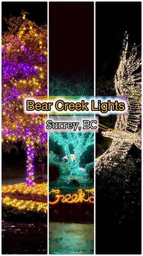 Step into a world of stunning light displays at Bear Creek Park! 💫 The park turns into an illuminated paradise for its 13th time this year✨💖🌿 Enjoy this family-friendly event till November 21! 🧑‍🧑‍🧒‍🧒🎄💕 📍Bear Creek Park, Surrey, BC #natureadventurebook #bearcreeklight #exploresurrey #OutdoorAdventure #lighting #familytime #lighttrails #magicalmoments | Nature Adventurebook