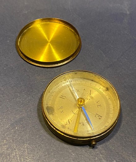 Vintage Brass Compass Made in France - Etsy