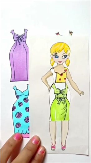paper doll dress changing 👗😍#papercraft #drawing #shorts
