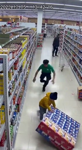 Child Stands in Front of a Wobbling Shelf — Watch What Happens Next 😱🛑