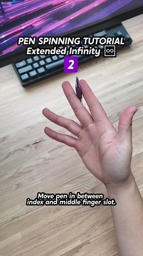 Ryzing Spins on Instagram: "Follow me @ryzingspins to learn more! 👍 How to do the Extended Infinity trick! ♾️ #penspinning #tutorial #tricks #tiktok"