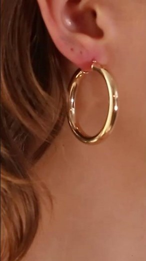 Classic Solid Gold Hoop Earrings #goldmaniajewelry